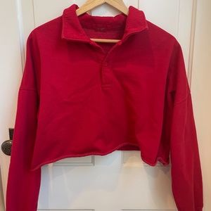 Red cropped brandy sweatshirt